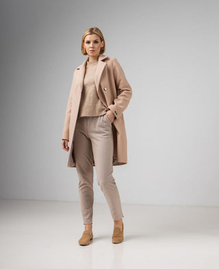 Jessika Classic Wool Blend Overcoat in Creme