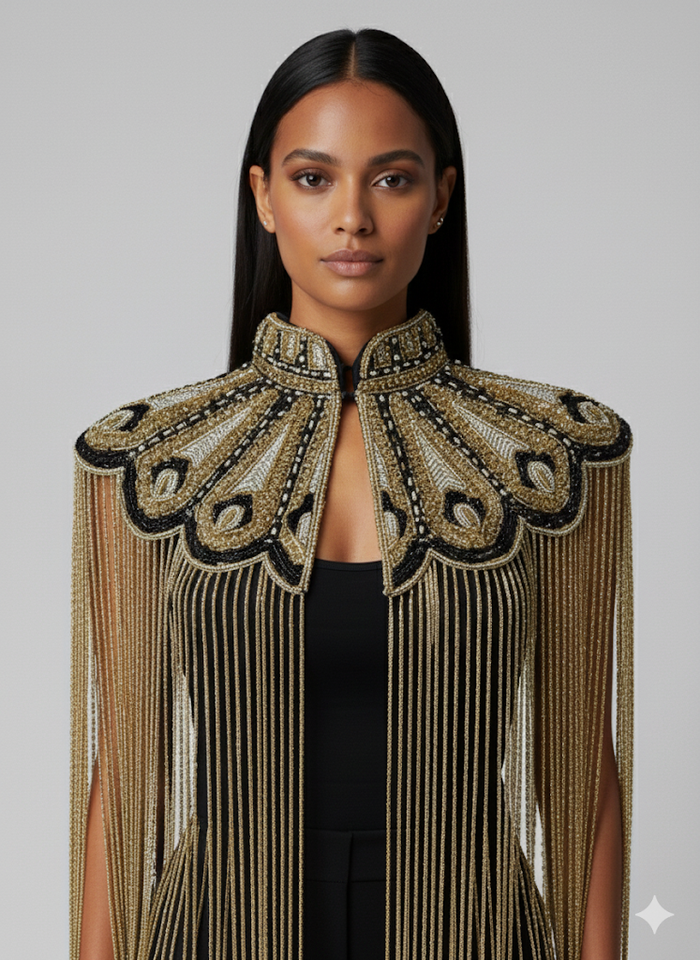 Gilded Fleur Cape - Glamourous Grace