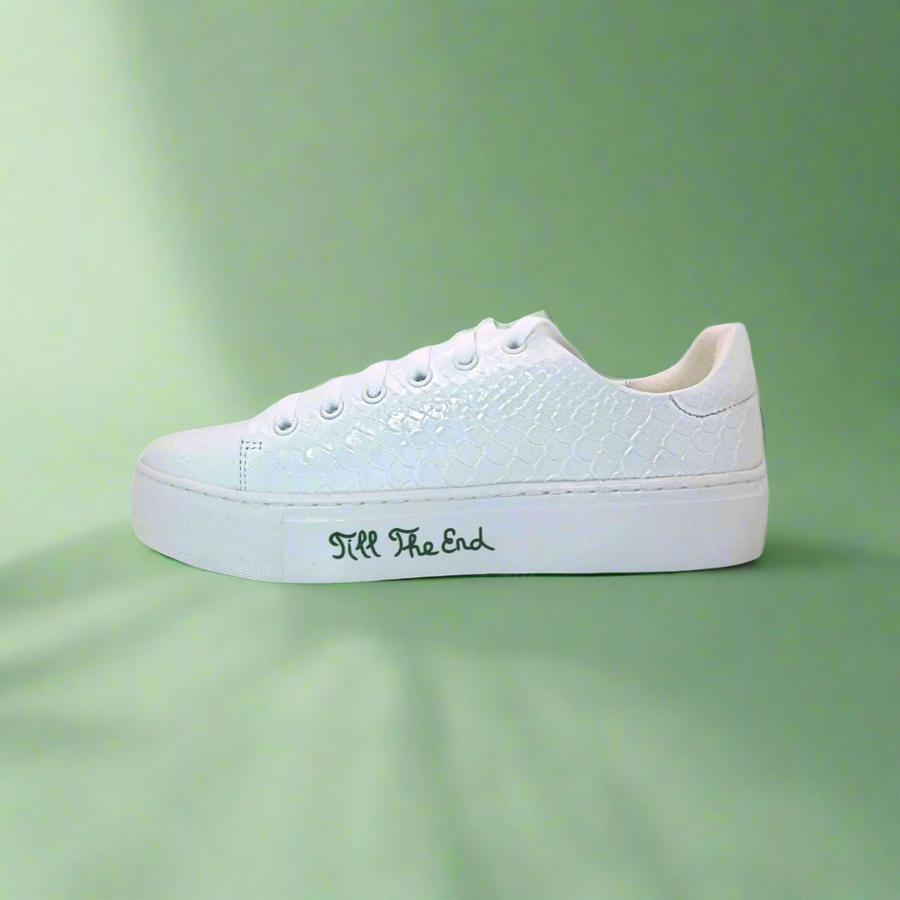 Michaela V Amare Women's White Italian Leather Sneakers