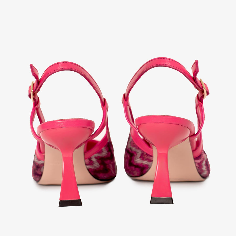 The Napoli Fuchsia Leather Slingback Women Sandal - Glamourous Grace