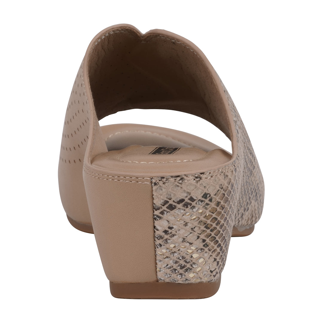 Women's Dacia Tan Snake-Skin Wedge Sandals - Glamourous Grace