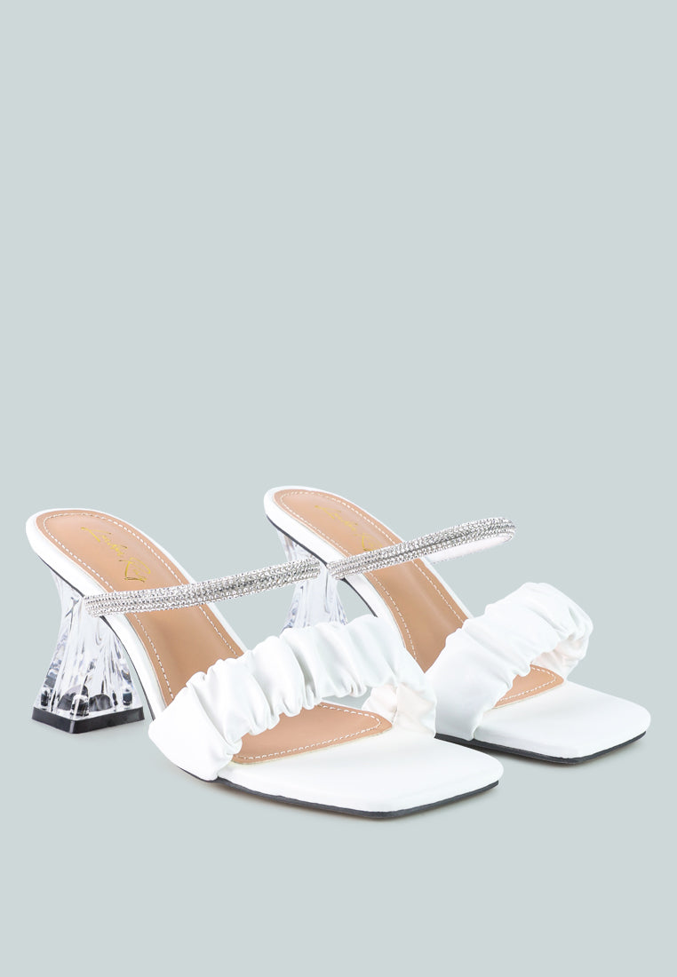 Date Look Clear Heel Rhinestone Sandals - Glamourous Grace