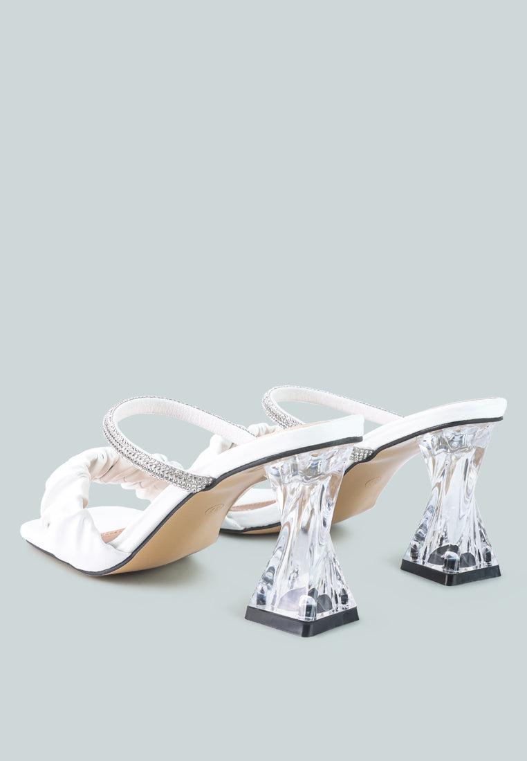 Date Look Clear Heel Rhinestone Sandals - Glamourous Grace