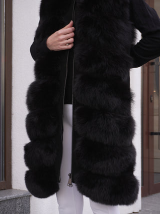 Genuine Polar Fox Fur Vest 90 cm