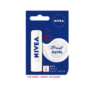 Nivea Lip Stick Med Repair SPF15 - 24 Hour Moisturizing Lip Care with SPF Protection - Glamourous Grace