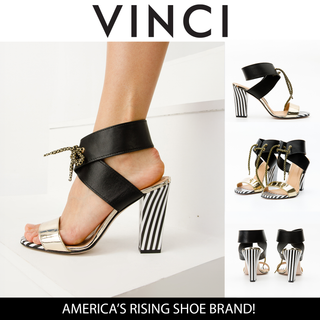The Bloke Black Leather Ankle Strap Women Sandal - Glamourous Grace