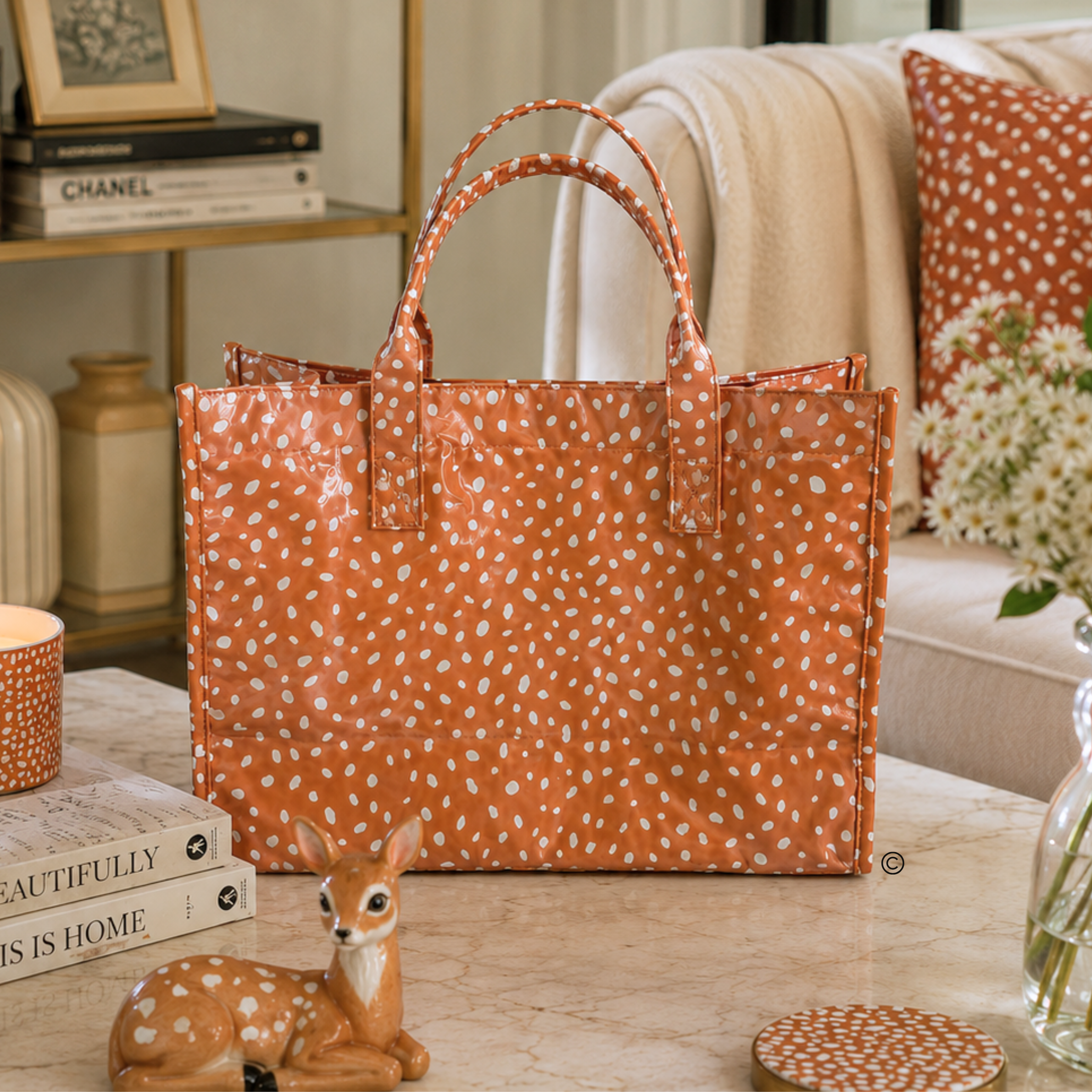 SC - ETA 9/30-10/14 Fawntastic Vinyl Tote Bag - Glamourous Grace