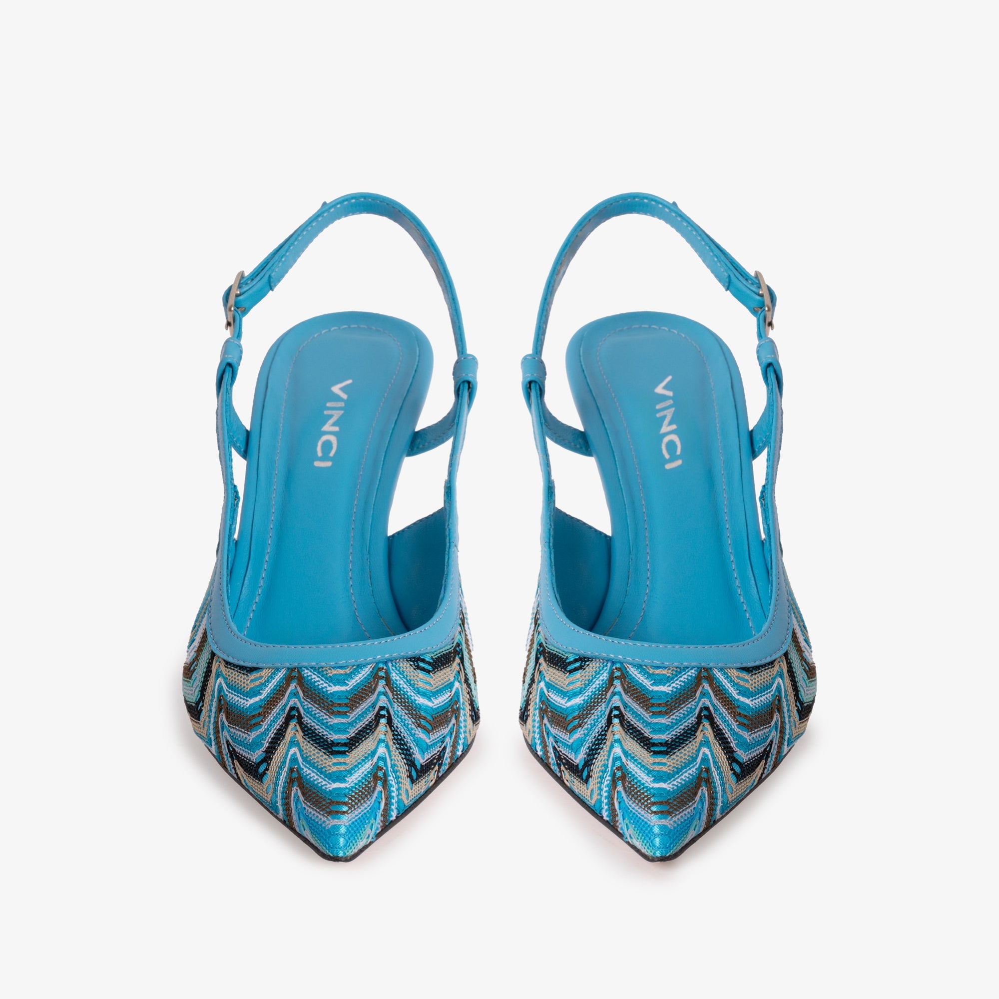 The Napoli Blue Leather Slingback Women Sandal - Glamourous Grace