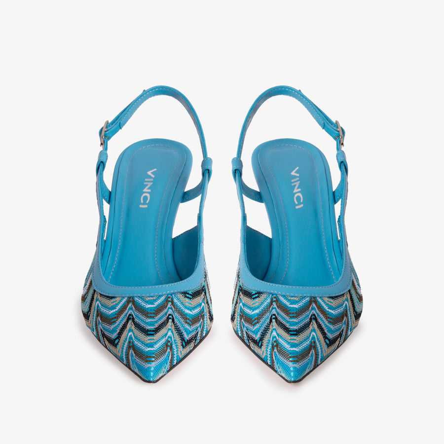 The Napoli Blue Leather Slingback Women Sandal - Glamourous Grace