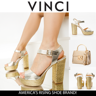 The Tampico Platform Heel Gold Leather Women Sandal - Glamourous Grace