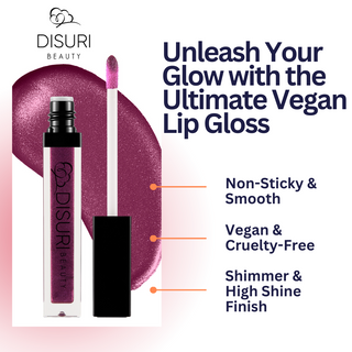 DISURI Beauty Shimmer Blast Lip Gloss - Berry Kiss (S53)