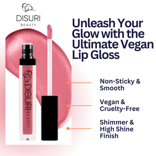 DISURI Beauty Shimmer Blast Lip Gloss - Kiss and Tell (S66)