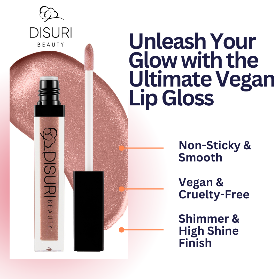 DISURI Beauty Shimmer Blast Lip Gloss - Never Send Nudes (S65)