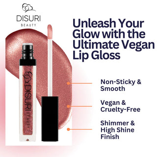 DISURI Beauty Shimmer Blast Lip Gloss - Rosé All Day (S29)