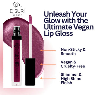 DISURI Beauty Shimmer Blast Lip Gloss - Sexy Berry Dreams (S20)