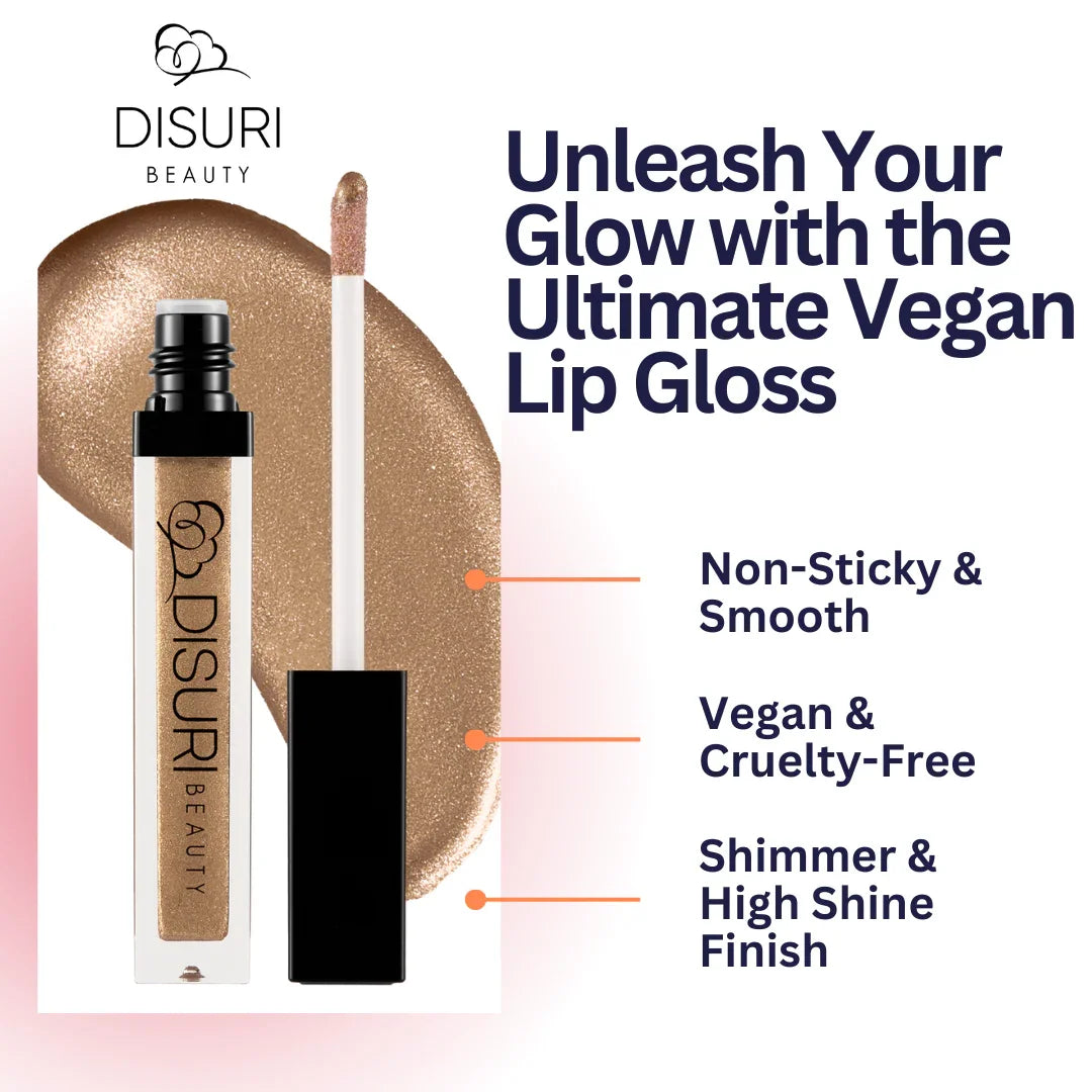 DISURI Beauty Shimmer Blast Lip Gloss - Toast to Life (S14)