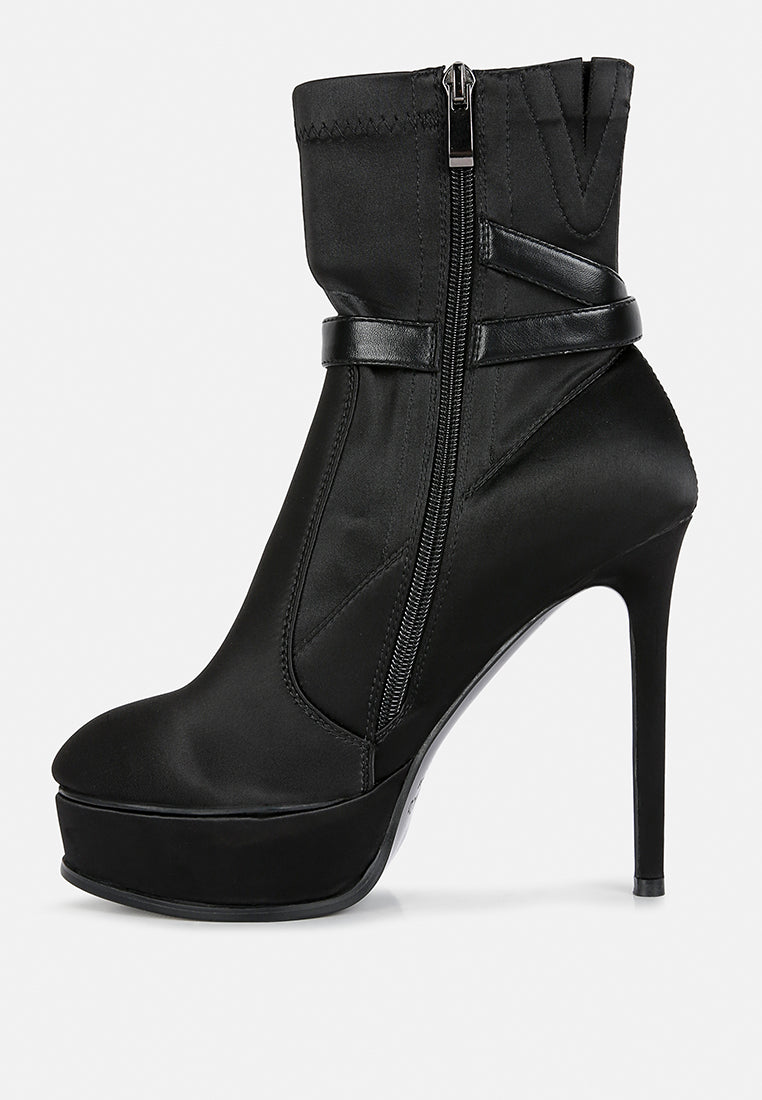 Doesburg Satin Stiletto Ankle Boot - Glamourous Grace