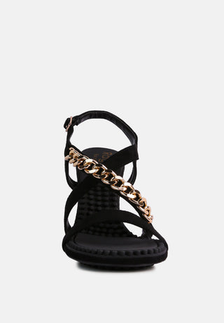 Domeda Metal Chain Mid Heel Sandal