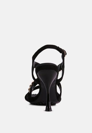 Domeda Metal Chain Mid Heel Sandal