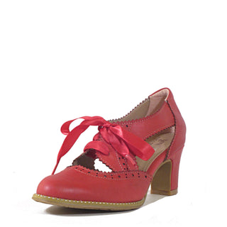 Donna Vintage Lace-Up Heels - Glamourous Grace