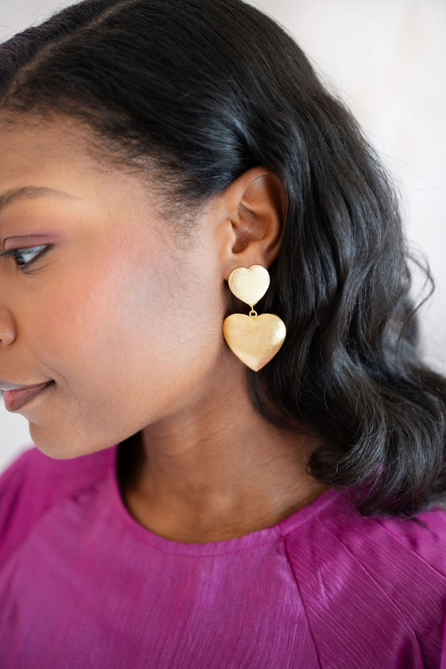 Scout - Brushed Gold Heart Earring- 18k Gold Plated - Glamourous Grace