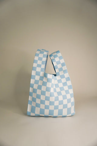 Classic Checkered Blue Handbag
