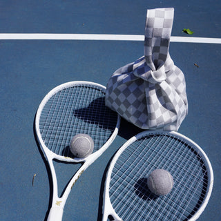 Classic Checkered Grey Handbag - Glamourous Grace