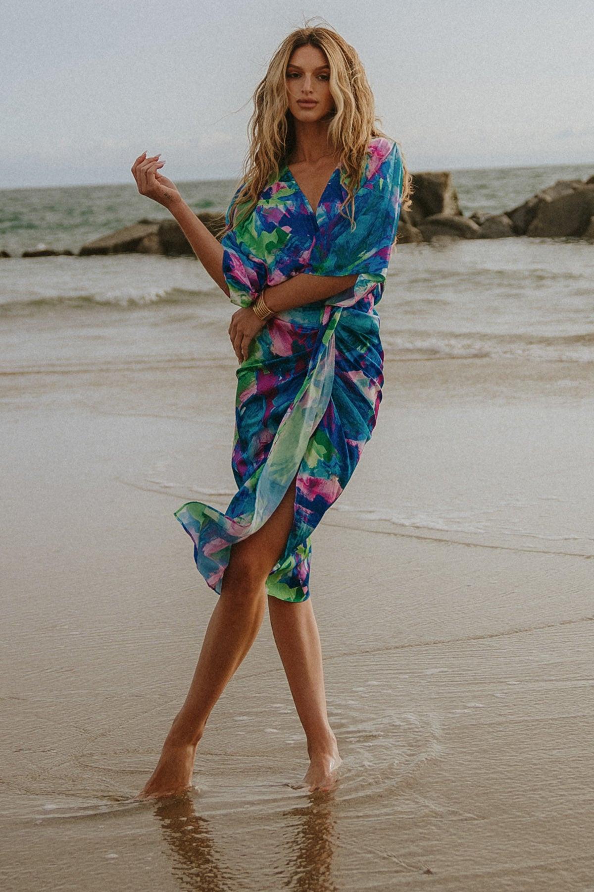 ON THE HORIZON WOVEN SATIN MIDI DRESS - Glamourous Grace