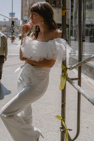 A POWER MOOD WHITE DENIM JUMPSUIT - Glamourous Grace