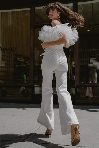 A POWER MOOD WHITE DENIM JUMPSUIT - Glamourous Grace