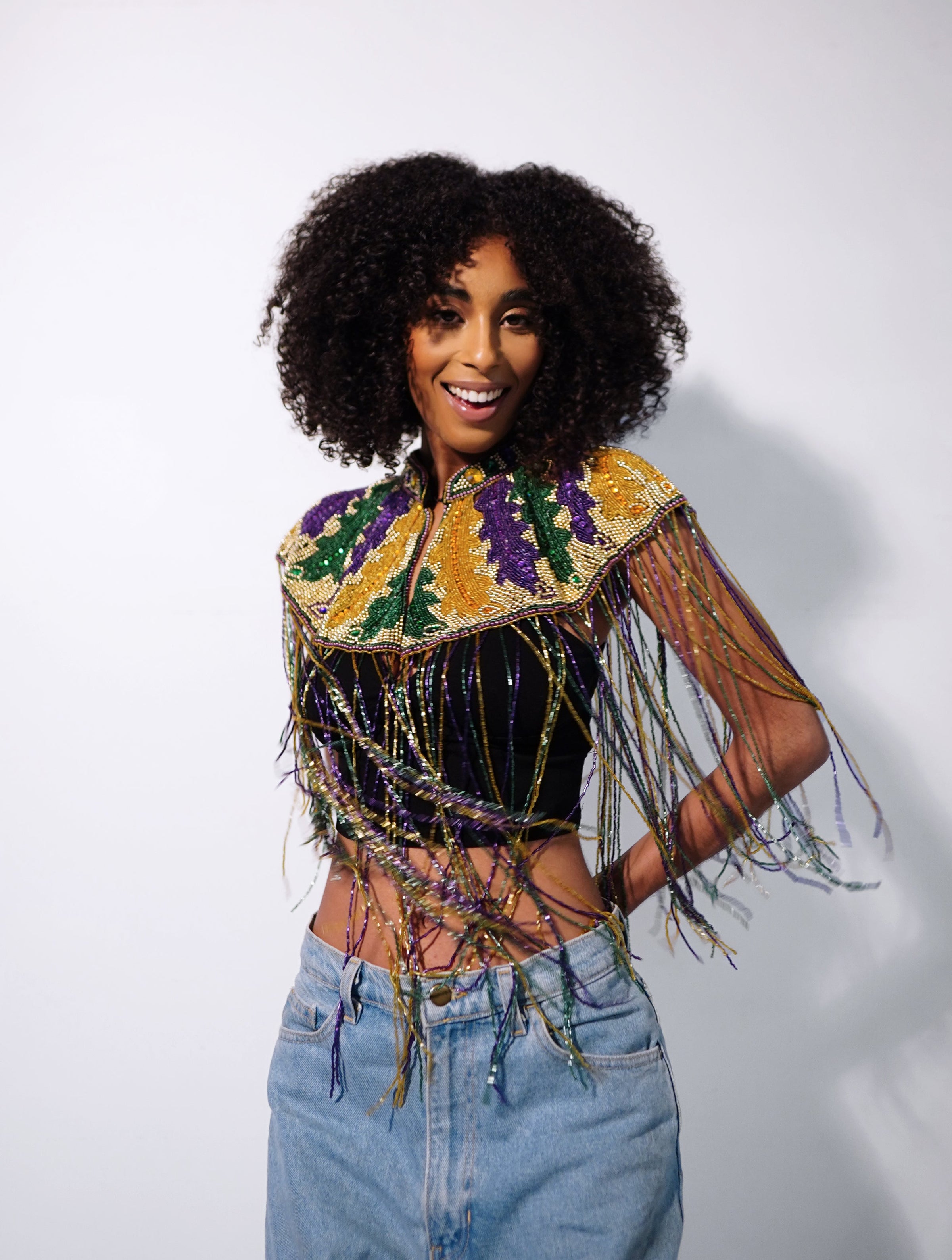 Big Chief Plume Cape - Glamourous Grace