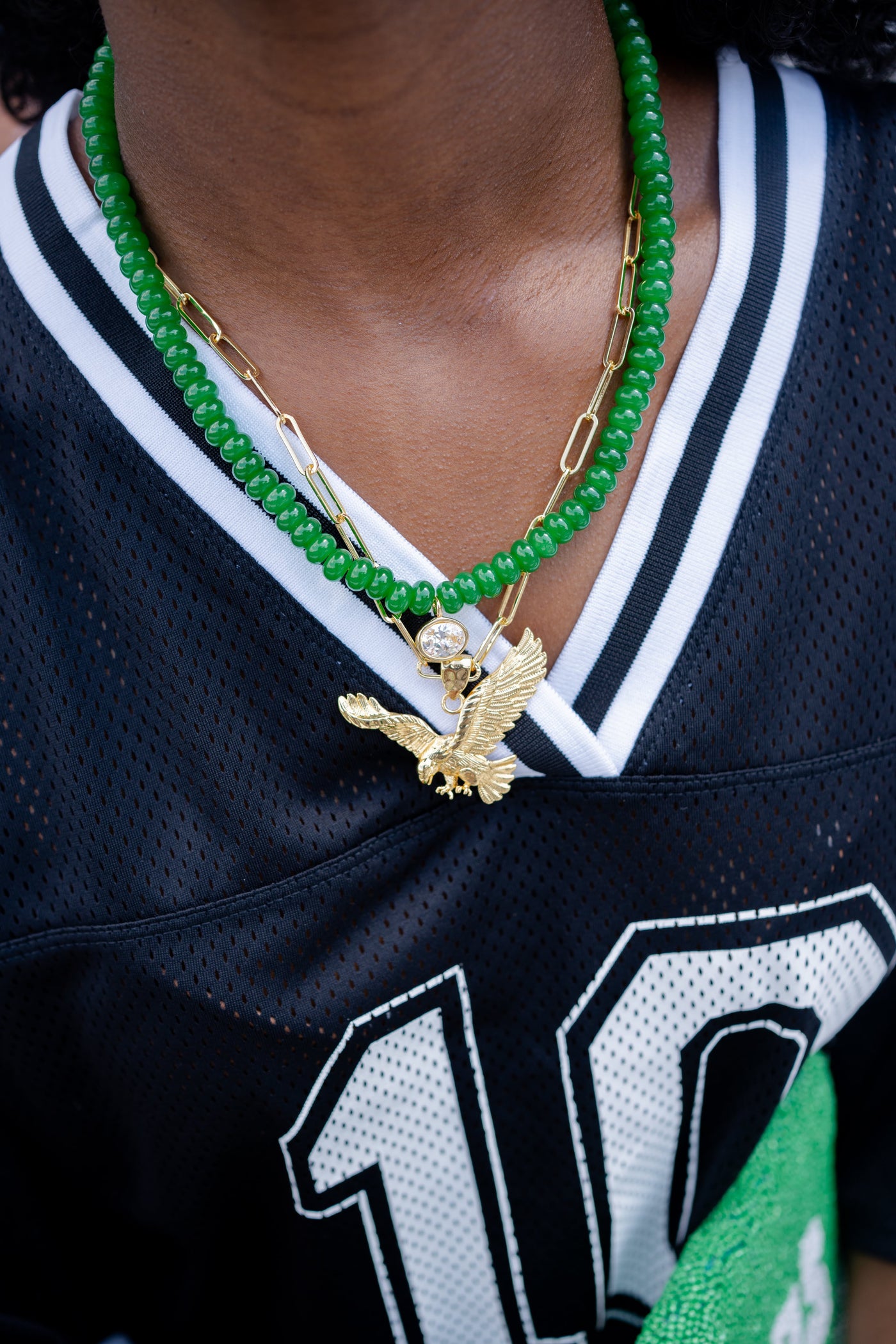 Eagle Paper Clip Chain Necklace - 18k Gold Plated