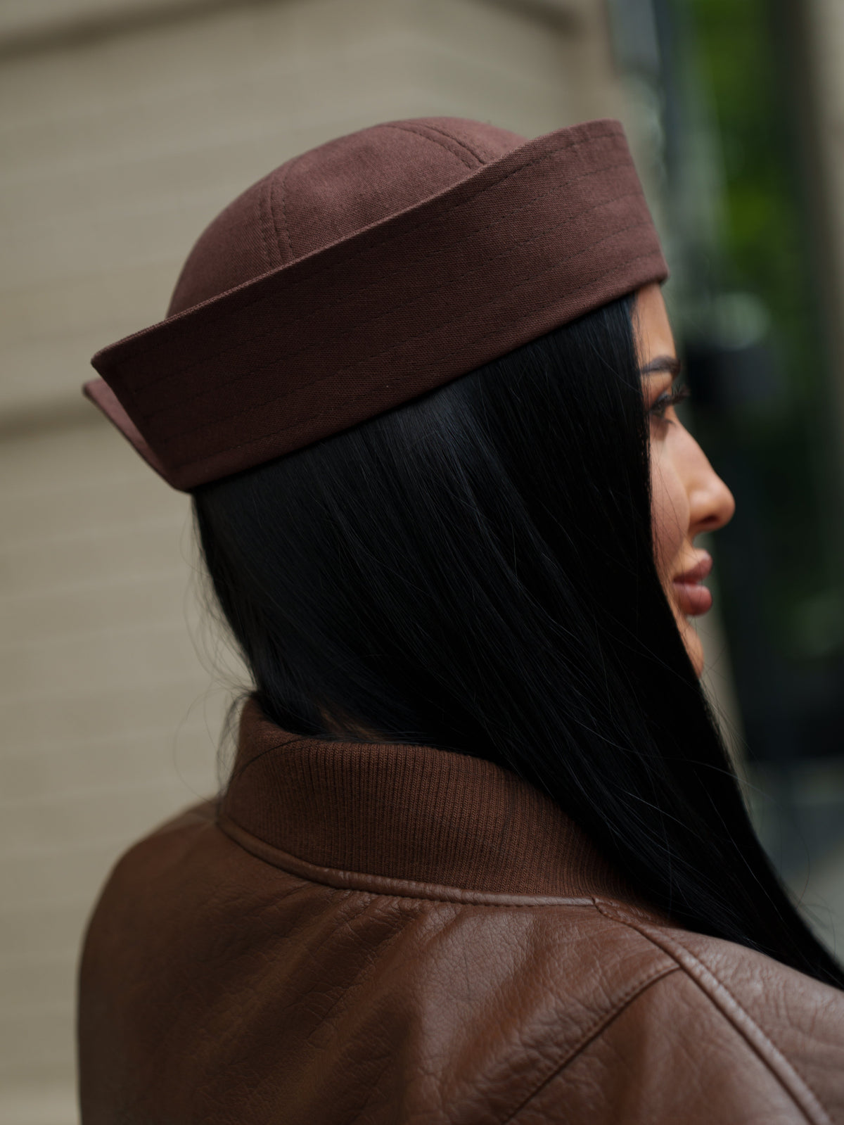 Sailor Linen Hat in Chocolate