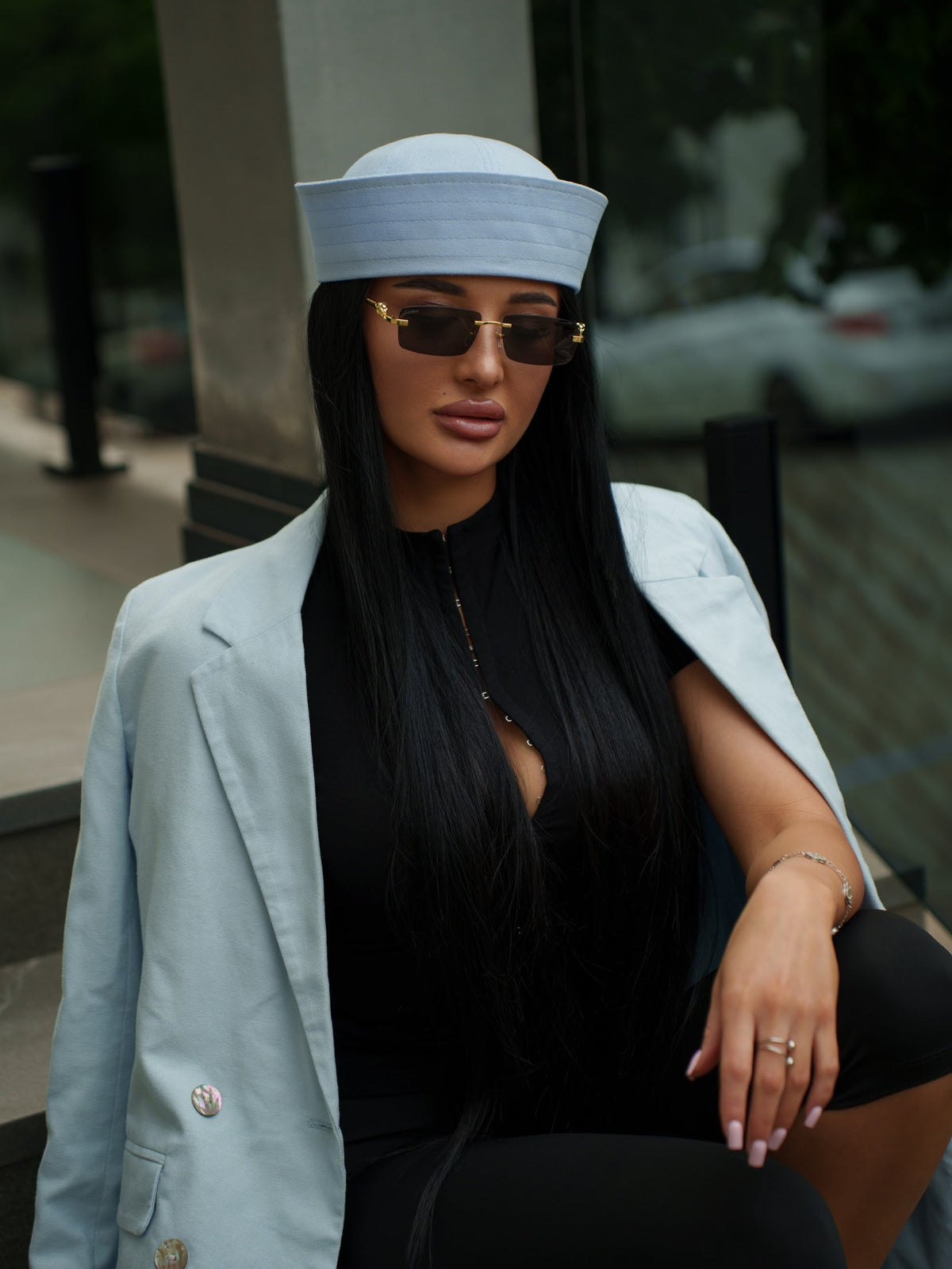 Sailor Linen Hat in Blue