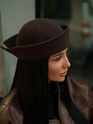 Sailor Collare Hat in Dark Chocolate