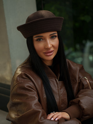 Sailor Collare Hat in Dark Chocolate