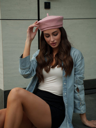 Pierced Paris Hat in Pink
