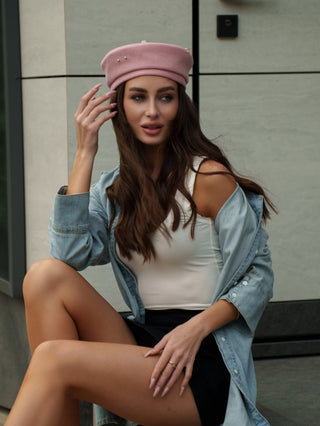Pierced Paris Hat in Pink