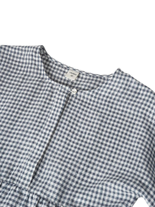 Linen Checked Long-Sleeved Top CAROLINE - Glamourous Grace