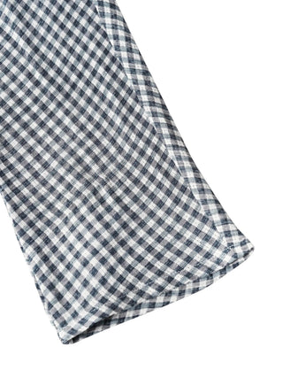 Linen Checked Long-Sleeved Top CAROLINE - Glamourous Grace