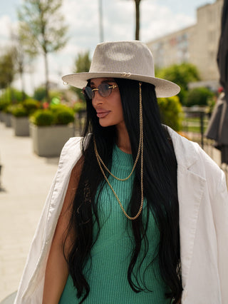Antonella Double Chain Pierced  Hat in Grey