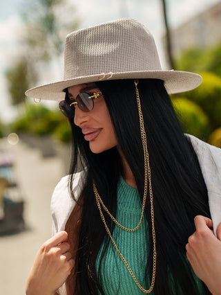 Antonella Double Chain Pierced  Hat in Grey