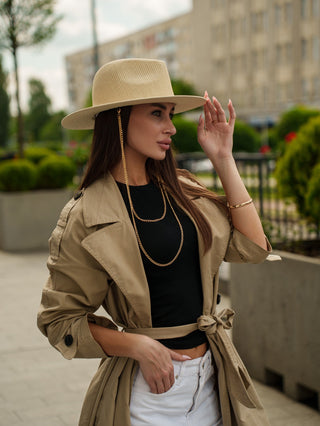 Tribli Doble-Chain Paper Straw Hat