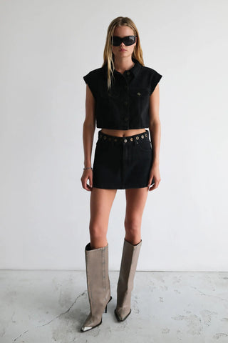 95 Mid Aline Skirt Brie Eyelet