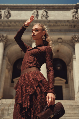 Alison Lace Skirt- Chocolate