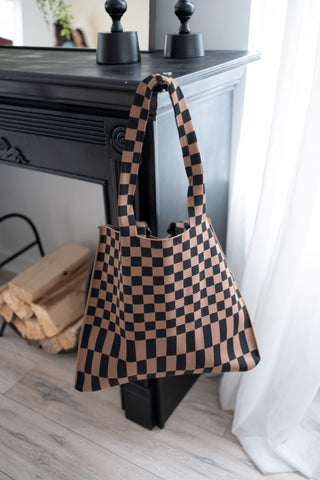 Classic Checkered Skinny Tote