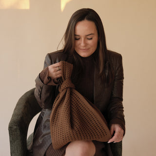 Brown Crochet Handbag - Glamourous Grace