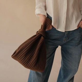 Brown Crochet Handbag - Glamourous Grace