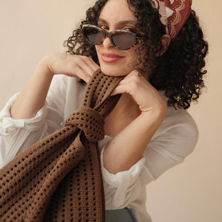 Brown Crochet Handbag - Glamourous Grace