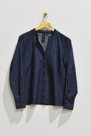26" Ruffle Denim Blouse